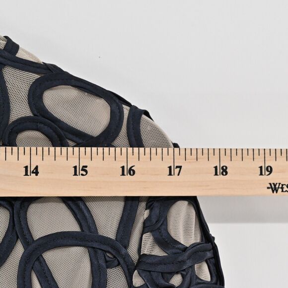 CHICOS Jacket Womens‎ Size 8 Black Swirl Ribbon Sheer Mesh Travelers Collection - Picture 10 of 14